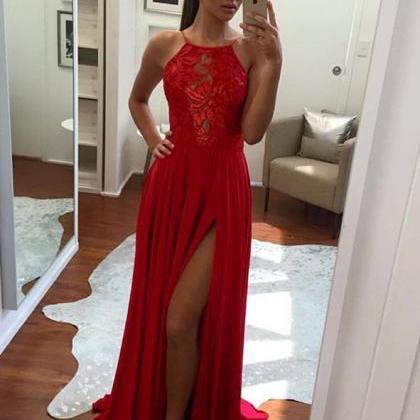 Unique Prom Gown,a-line Halter Prom Dress,sexy..