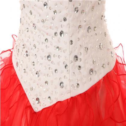 Sweetheart Quinceanera Dresses,a-line Red Organza..
