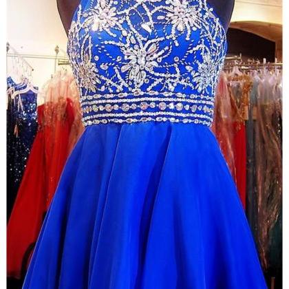 Royal Blue Homecoming Dress,sparkle Backless..