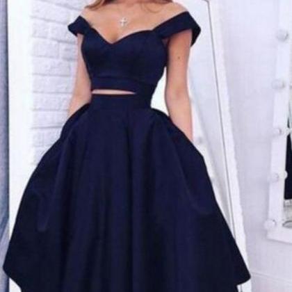 Vintage Style Short Prom Gown,a-line Two-piece..