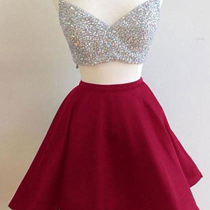 Two-piece Homecoming Dress Featuring Sequins..