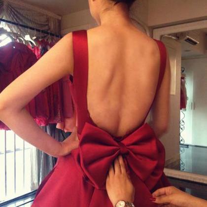 Sexy Backless Homecoing Dress With Bowknot,a-line..