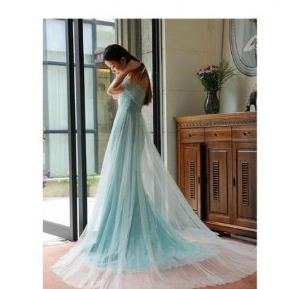 Elegant Tulle Off Shoulder Prom Dresses,mermaid..