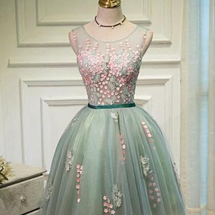 Elegant A-line Scoop Homecoming Dress With..