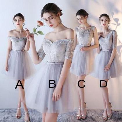 A-line Tulle Homecoming Dress With Lace Top..