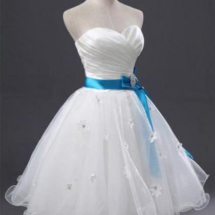 White Sweetheart Homecoming Dress Strapless Tulle..