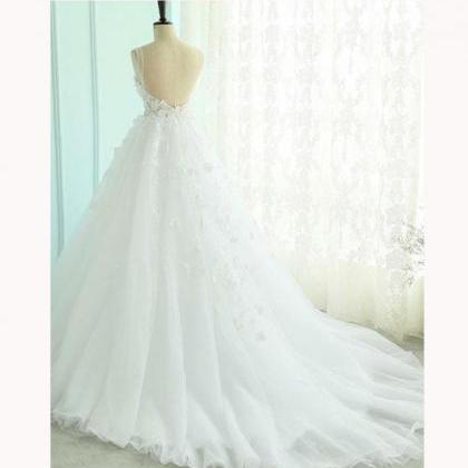 Charming Sleeveless V Neck Tulle Prom Dress With..