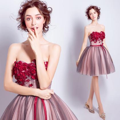 Mini Strapless Sweetheart Homecoming Dress With..