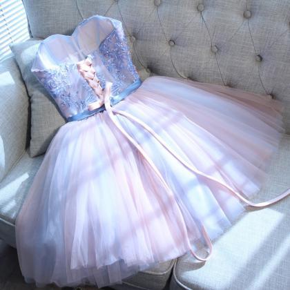 Mini Strapless Tulle Homecoming Dress With..