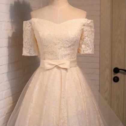 A Line Lace Homecoming Dress, Short Tulle Off The..