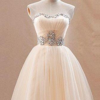 Real Made Sweetheart Short Prom Dresses, Beading..
