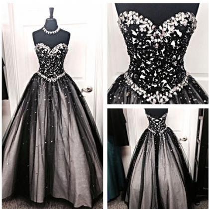 Sweetheart Tulle Charming Prom Dresses,..