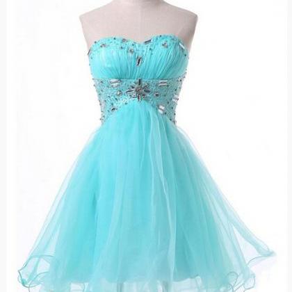 A-line Tulle Short Prom Dresses,charming..