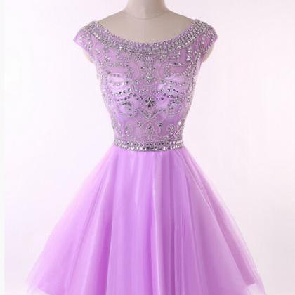 Real Made Tulle Short Prom Dresses,charming..
