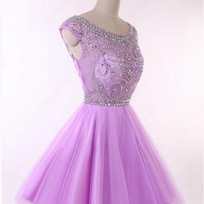 Real Made Tulle Short Prom Dresses,charming..