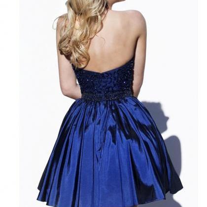 Real Made Royal Blue Short Prom Dresses,charming..