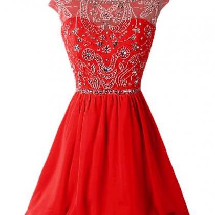 Red Short Prom Dresses,charming Homecoming..