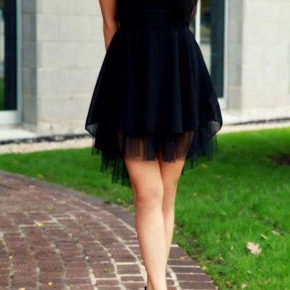 Simple Black Short Prom Dresses,cocktail..