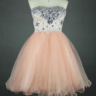 Sweetheart Short Tulle Homecoming Dress,prom..