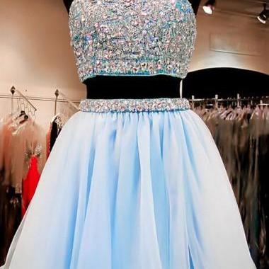 Two Pieces Baby Blue Homecoming Dre..