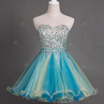 Sweetheart Multi Color Homecoming Dress,prom..