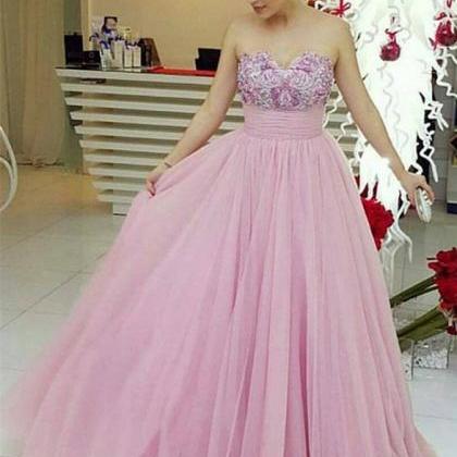 Dusty Rose Prom Dress,long Tulle Prom Dress..