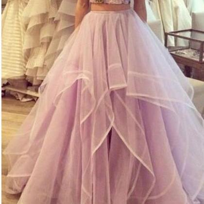 Light Lavender Pom Dress,two Piece Sweetheart..