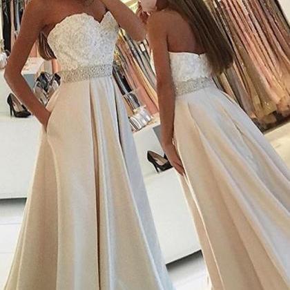 A Line Sweetheart Prom Dress With..