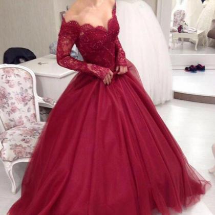 Elegant Wine Red Prom Dress,off Shoulder Long..