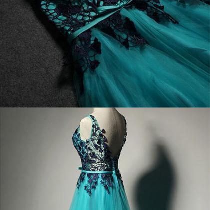 Style Prom Dresses,tulle Formal Gown With Lace..