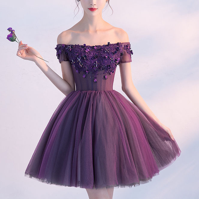 Strapless Dark Purple Quinceanera Ball Gown Formal Dress EN114
