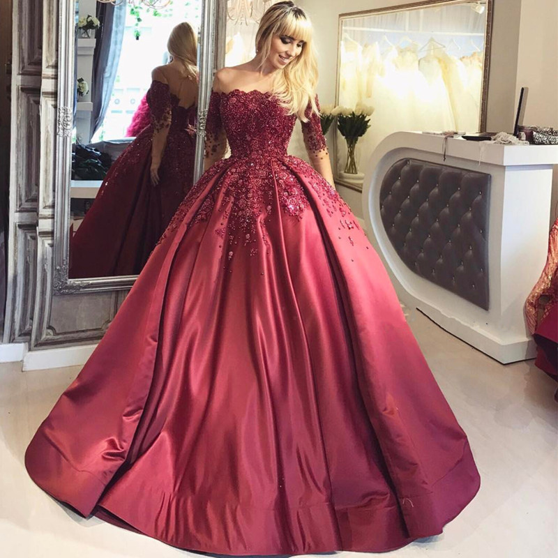 maroon quinceanera dresses