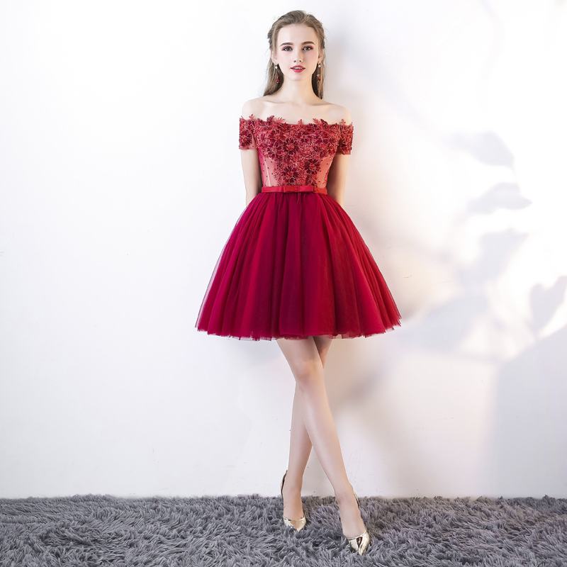 Red Tulle Short Prom Dress with Long Sleeve Cocktail Dress · Little Cute ·  Online Store Powered by Storenvy