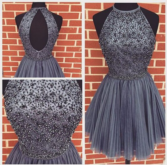 Real Made Backless Short Prom Dresses, Beading Homecoming Dresses,homecoming Dresses,hc4