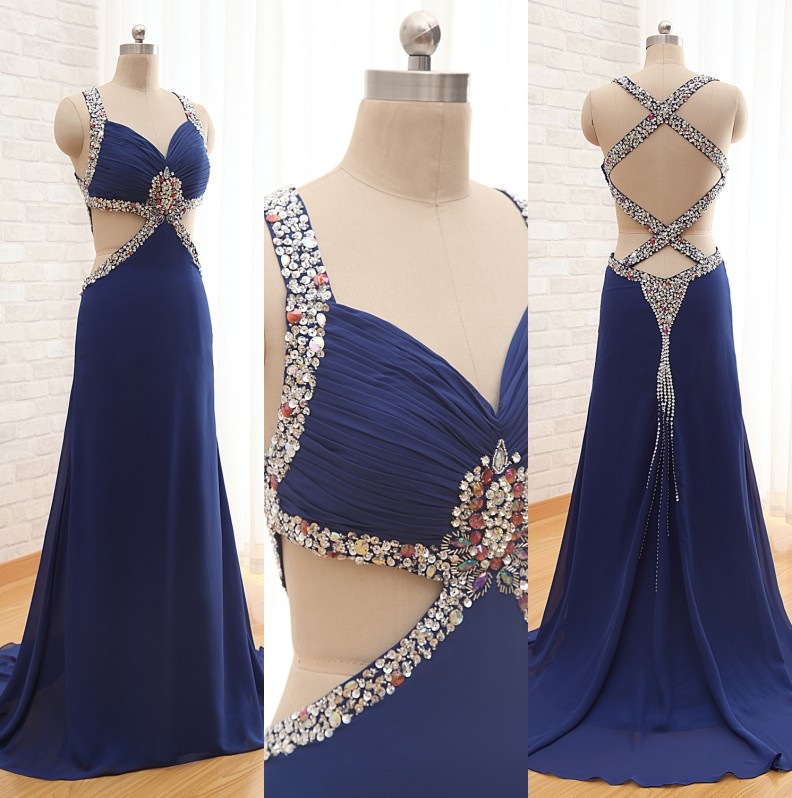 Custom Made Beading A-line Prom Dresses, Floor-length Evening Dresses,prom Dresses,st229