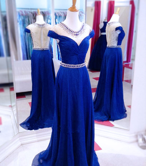 Royal Blue Custom Made A-line Prom Dresses, Floor-length Evening Dresses,prom Dresses,st242
