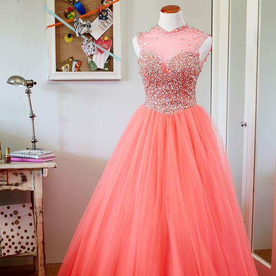 Beading Custom Made Prom Dresses, Floor-length Evening Dress,prom Dresses,st281