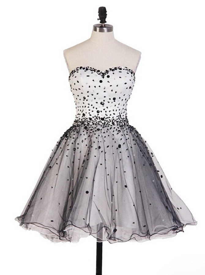 A-line Sweetheart Black Organza Homecoming Dress,prom Dress,graduation Dress,party Dress,short Homecoming Dress,short Prom Dress