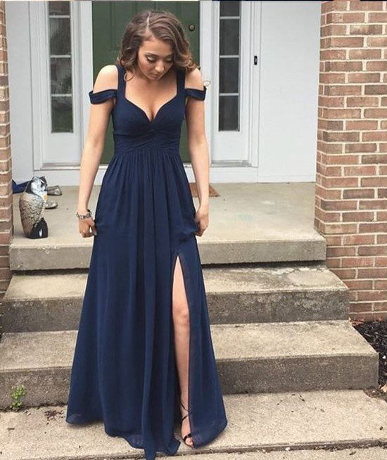 dark blue dresses for graduation