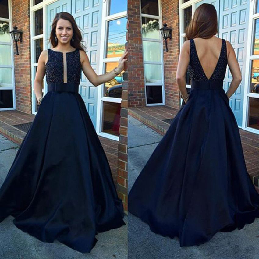 A Line Sleeveless Evening Dresses,sleeveless Party Dresses,long Evening Gowns,fashion Prom Dress,sexy Backless Prom Dress,custom Made Evening