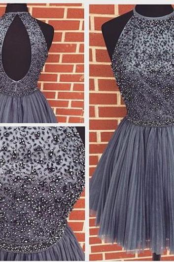 Real Made Backless Short Prom Dresses, Beading Homecoming Dresses,homecoming Dresses,hc4