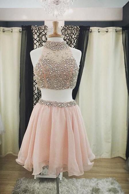 Real Made Two Pieces Short Prom Dresses,charming Homecoming Dresses,homecoming Dresses,sc68