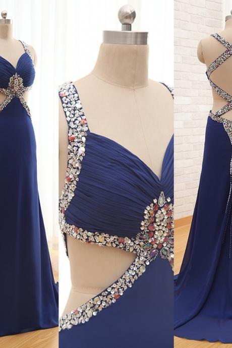 Custom Made Beading A-line Prom Dresses, Floor-length Evening Dresses,prom Dresses,st229