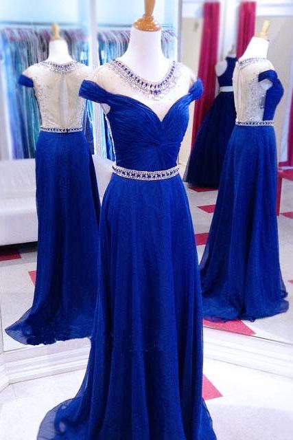Royal Blue Custom Made A-line Prom Dresses, Floor-length Evening Dresses,prom Dresses,st242