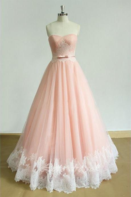 Sweetheart Lace A-line Prom Dresses, Floor-length Evening Dress,prom Dresses,st292