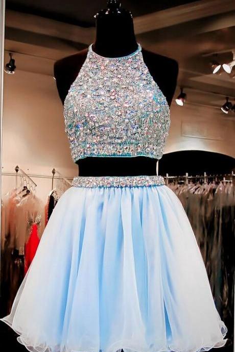 Two Pieces Baby Blue Homecoming Dress,Prom Dress,Graduation Dress,Party Dress,Short Homecoming Dress,Short Prom Dress,Homecoming Dress