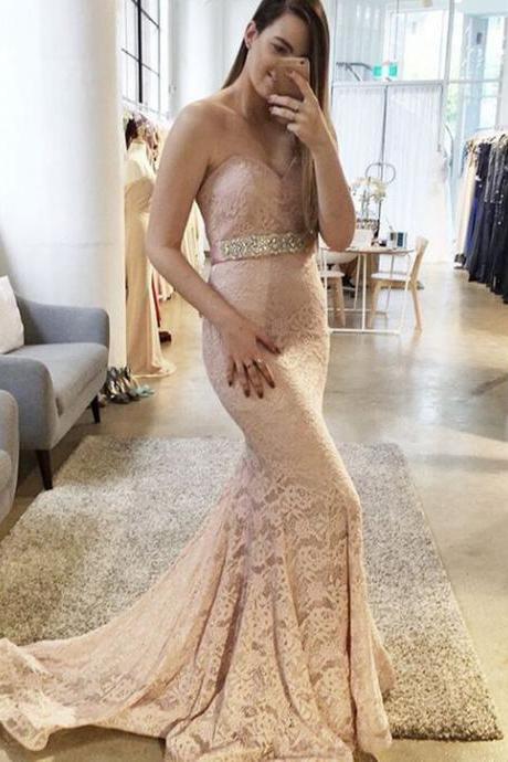 Charming Lace Prom Dress,Sexy Lace Evening Dress,Mermaid Prom Dresses,Sweetheart Prom Dresses,Mermaid Prom Gowns,Lace Formal Gowns