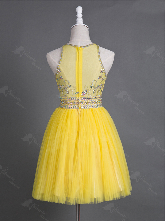 Yellow Tulle Dress,prom Dress,graduation Dress,party Dress
